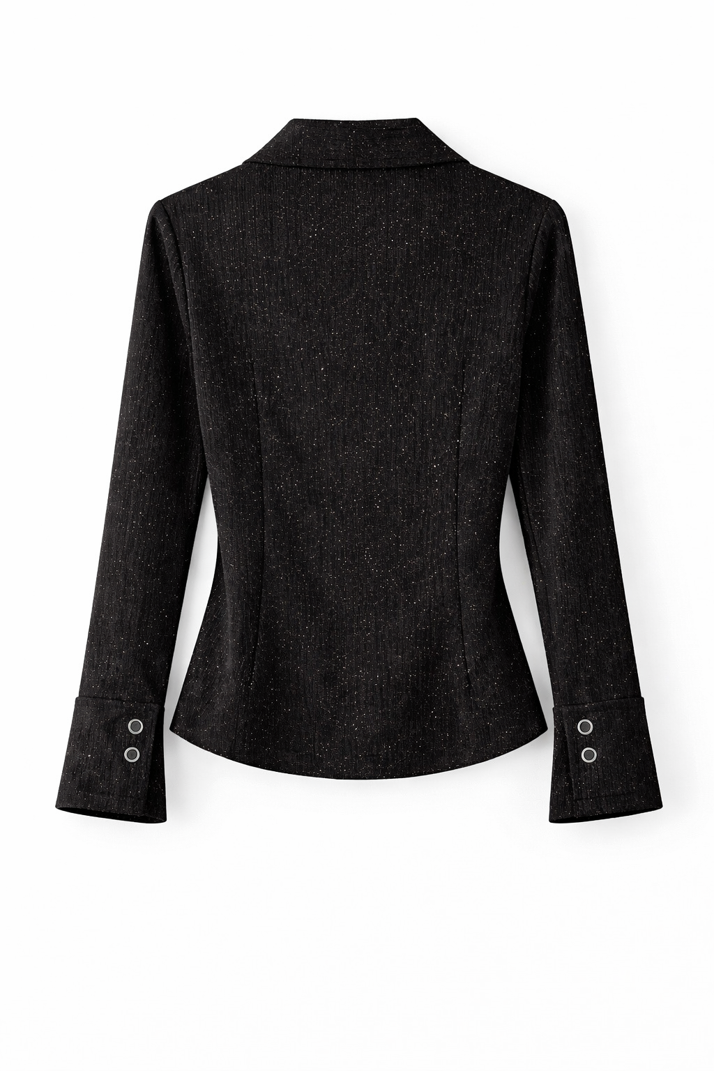 Black Shimmer Buttoned Top