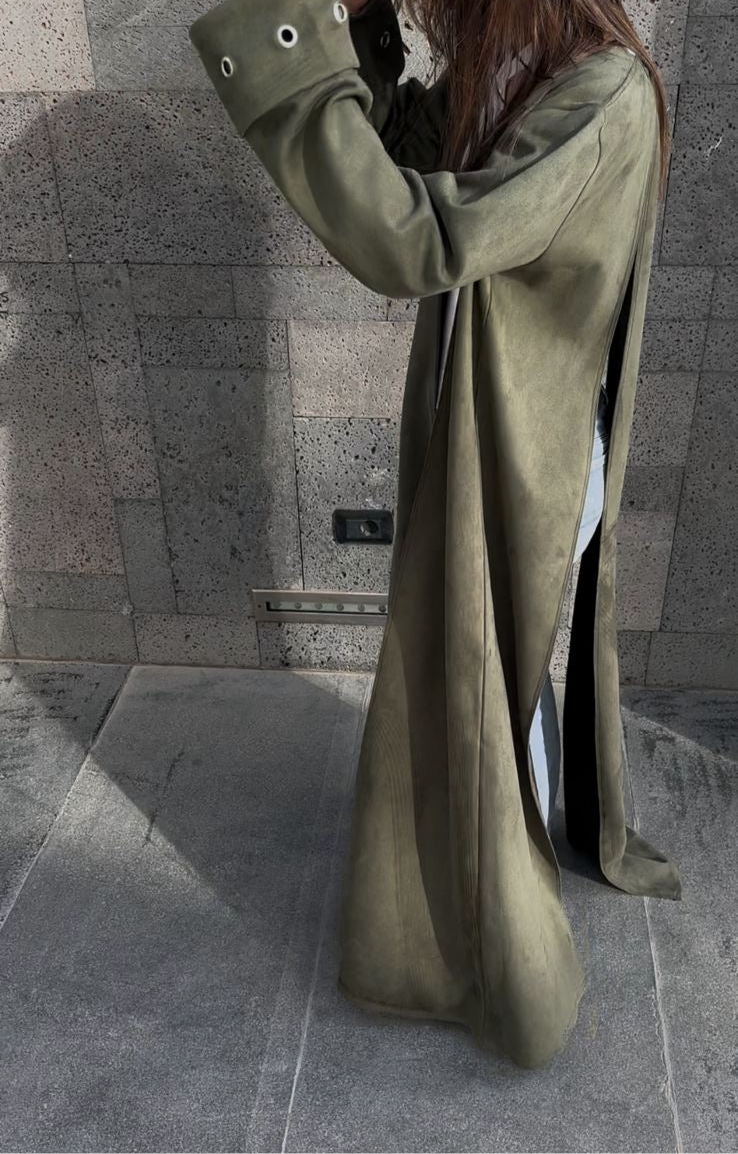 Olive Suede Kaftan