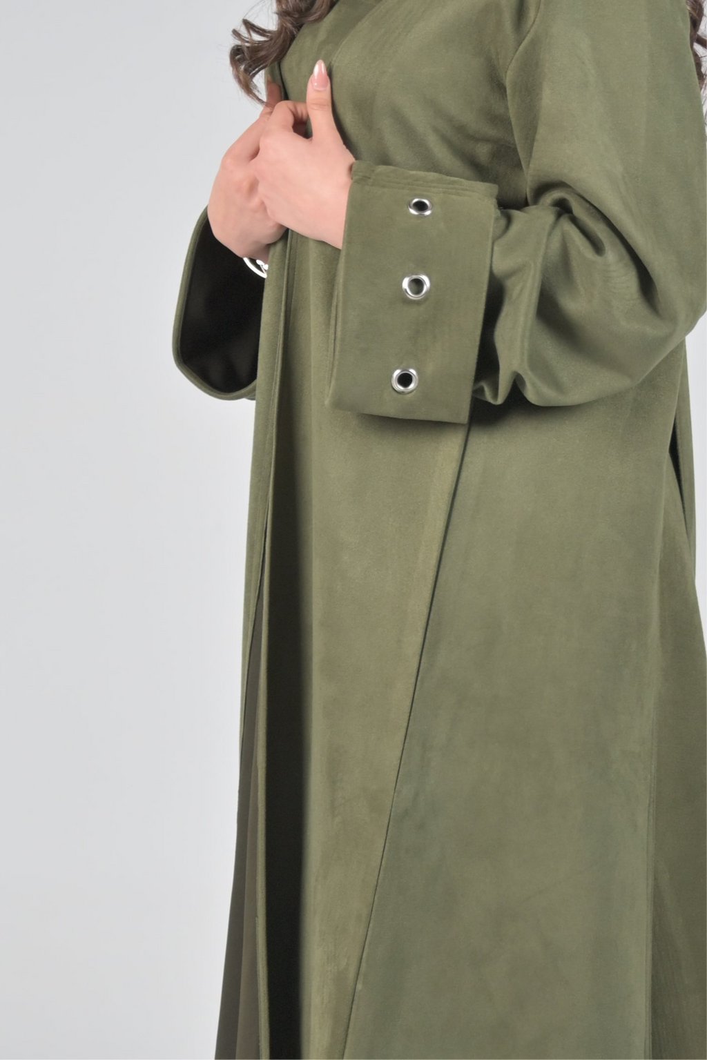 Suede Olive Kaftan and Dress set