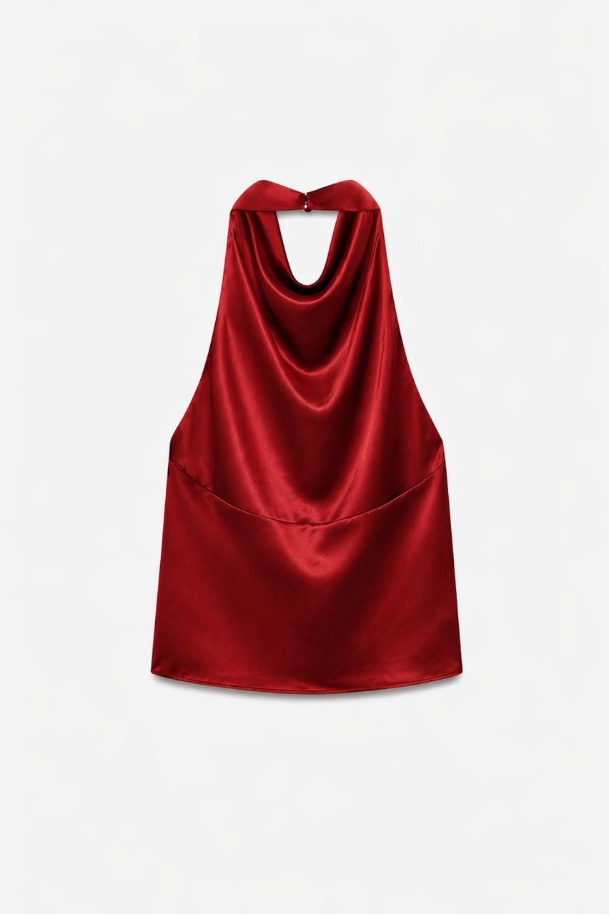 Scarlet Satin Red Top