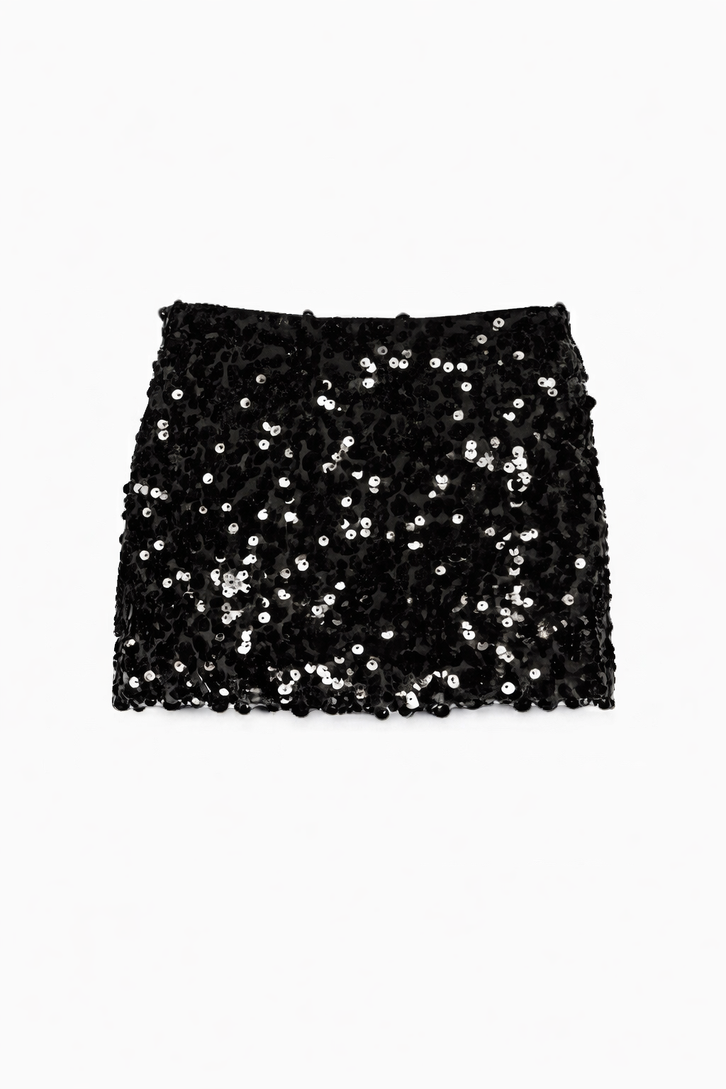 Black Sequin Mini Skirt