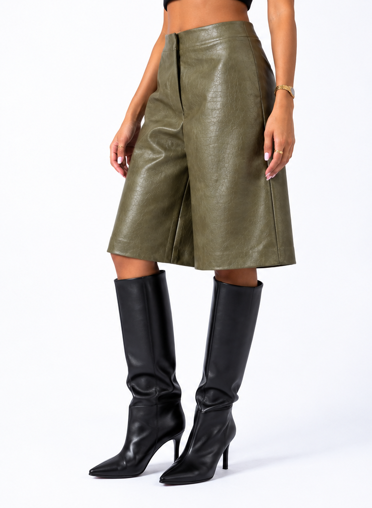 The Olive Leather Jorts 2.0